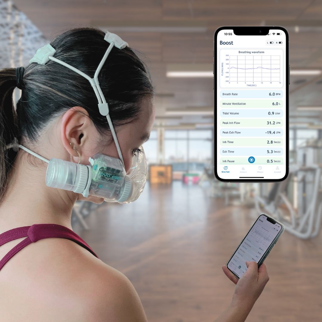 breathing trainer with real time data measurement