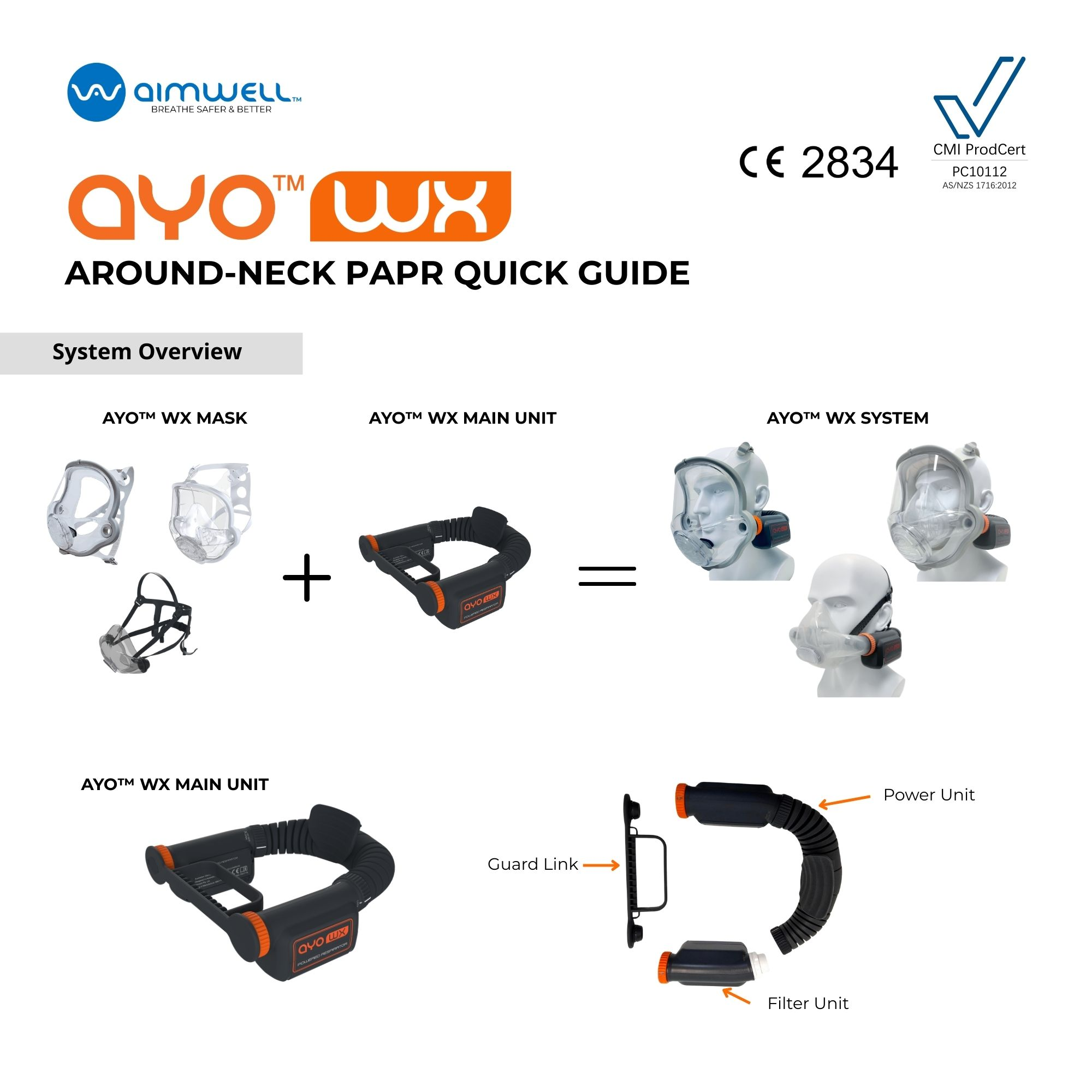 AYO WX PAPR User Manual Quick Start Guide